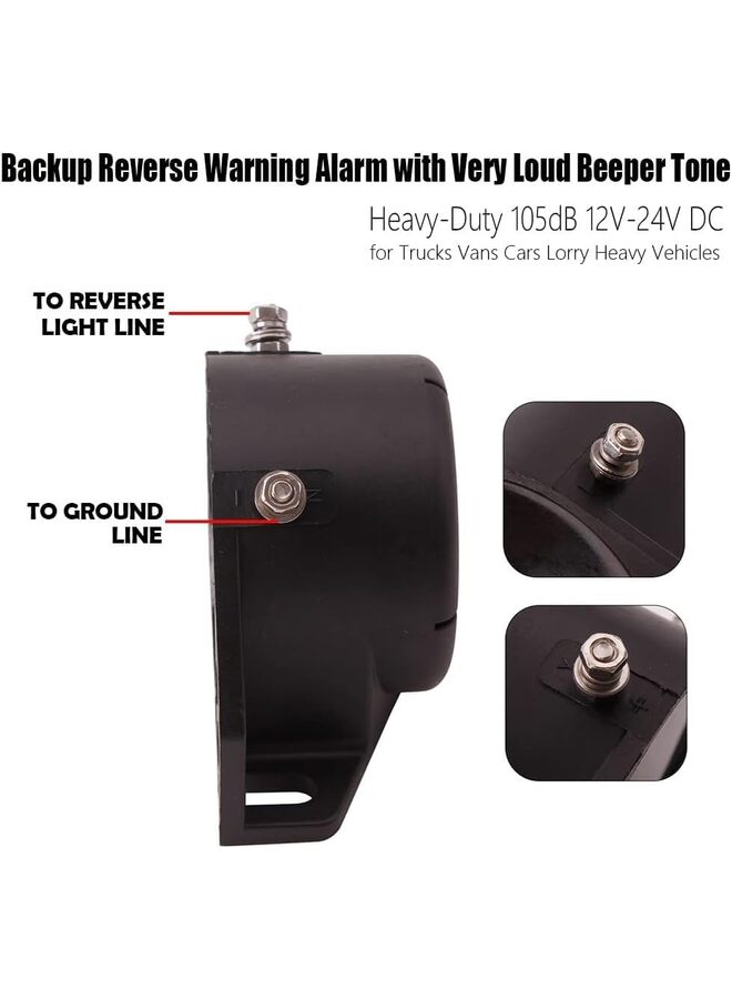 LAMAY Car Back-up Alarm, 107dB 12V-48V DC Industrial Heavy-Duty Backup Reverse Warning Alarm with Super Loud Beeper Tone for Truck Van Freight Car Lorry Heavy (Size : ROUND) - Image 5